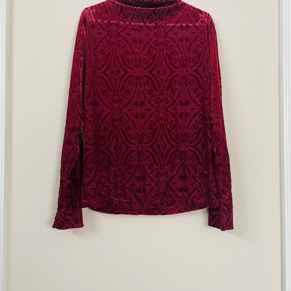 Elegant Red Velvet Women's Top